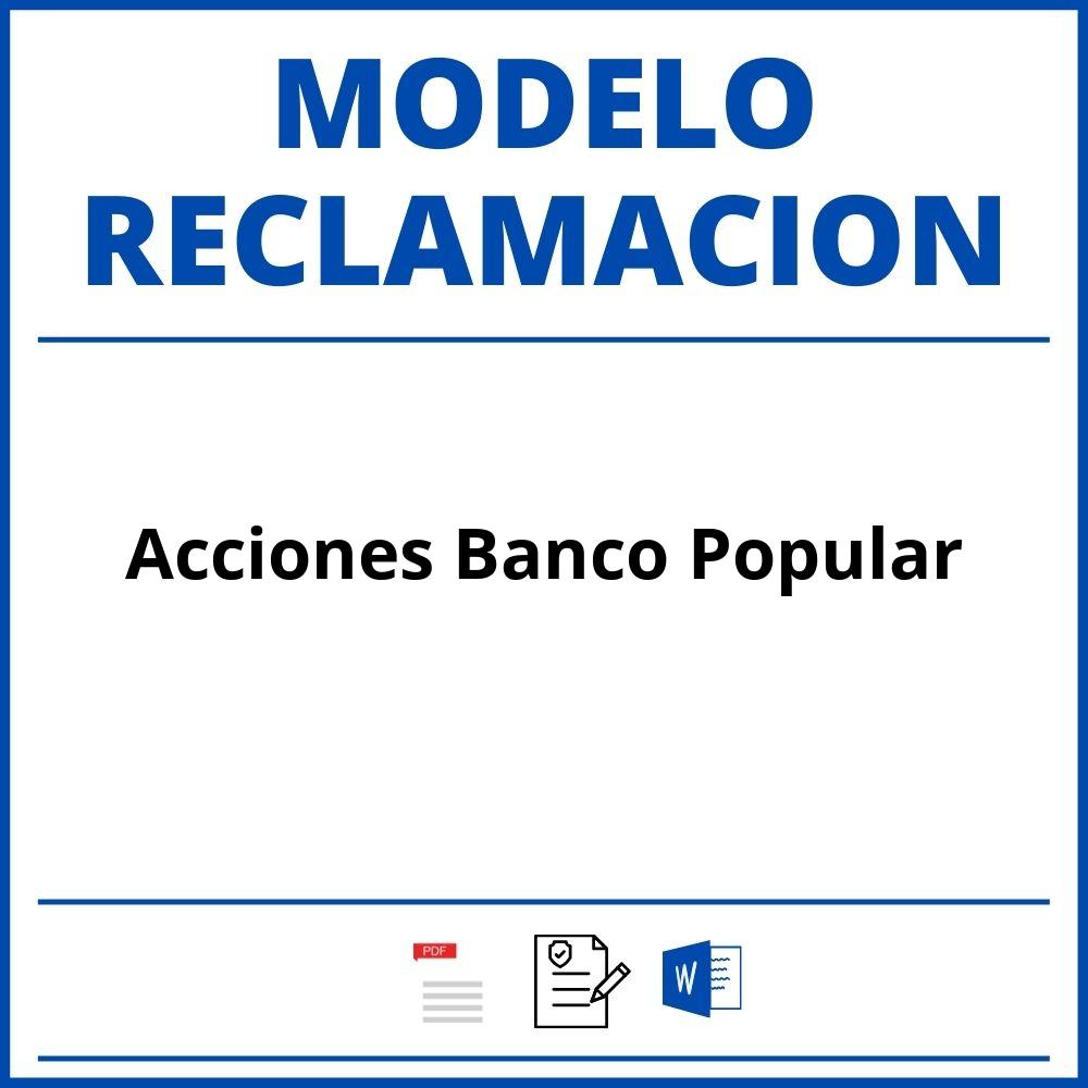 Modelo Reclamacion Acciones Banco Popular