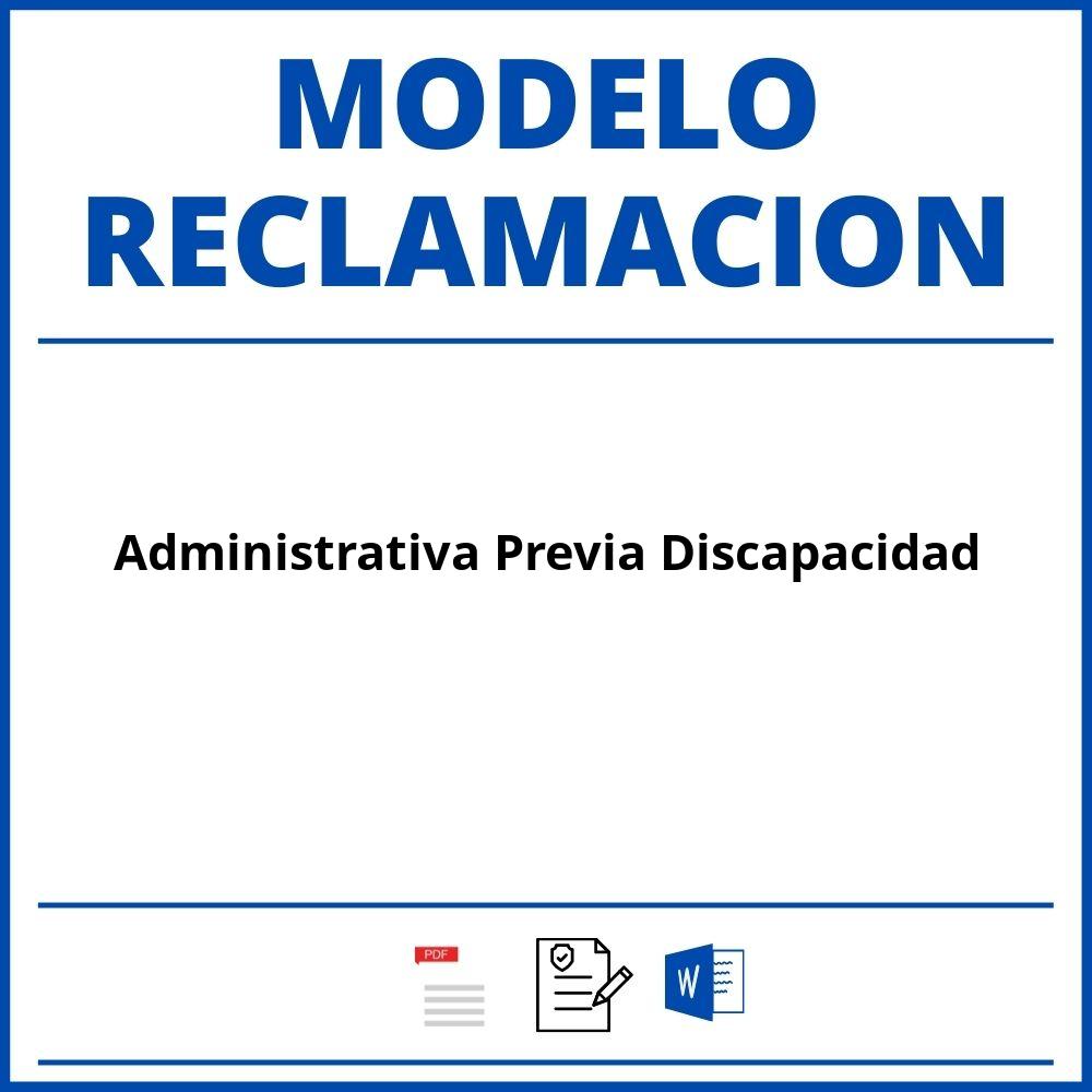 Modelo Reclamacion Administrativa Previa Discapacidad