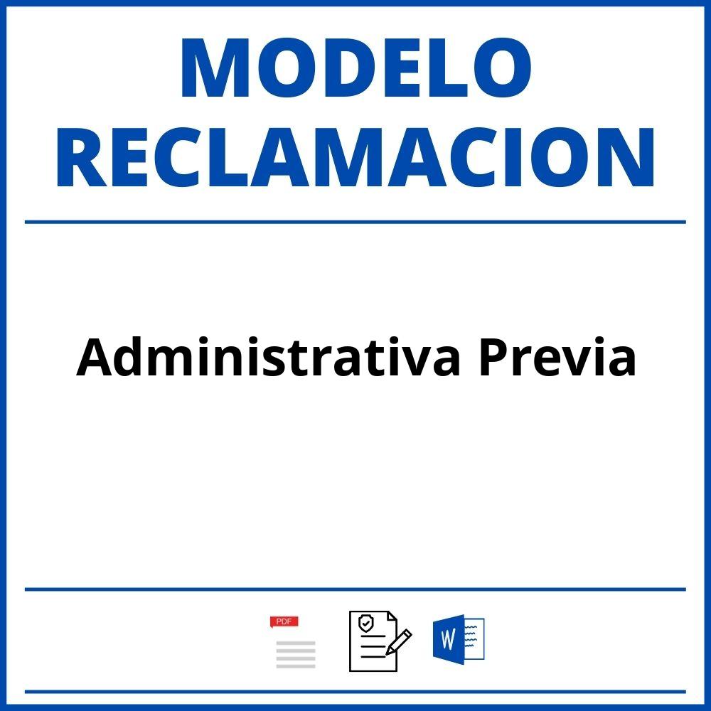 Modelo Reclamacion Administrativa Previa