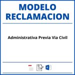 Modelo Reclamacion Administrativa Previa Via Civil