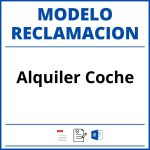 Modelo Reclamacion Alquiler Coche