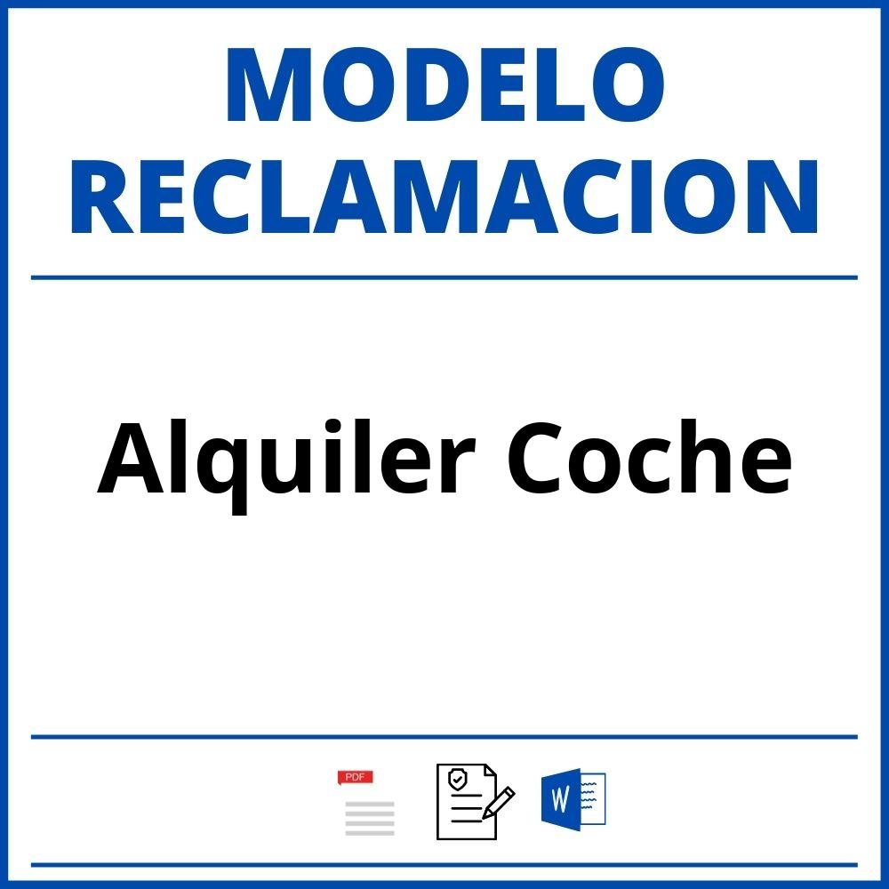 Modelo Reclamacion Alquiler Coche