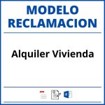 Modelo Reclamacion Alquiler Vivienda