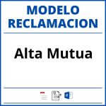 Modelo Reclamacion Alta Mutua