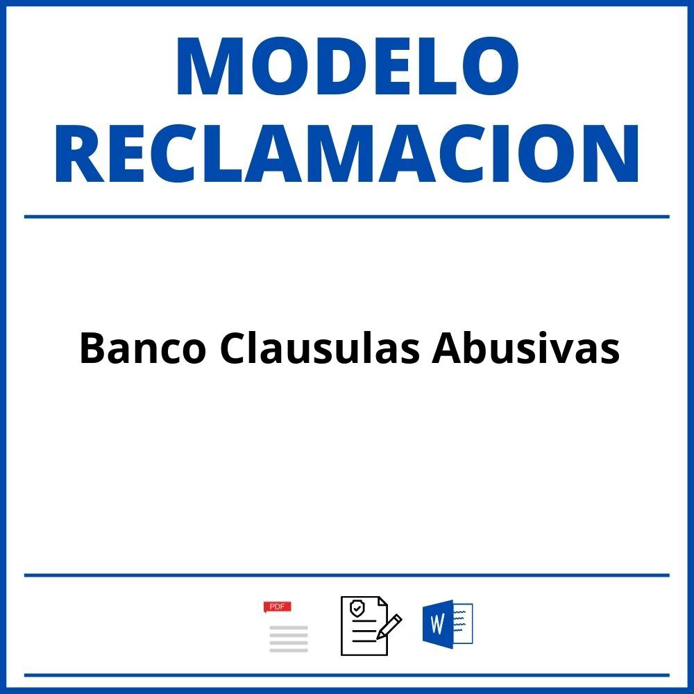 Modelo Reclamacion Banco Clausulas Abusivas