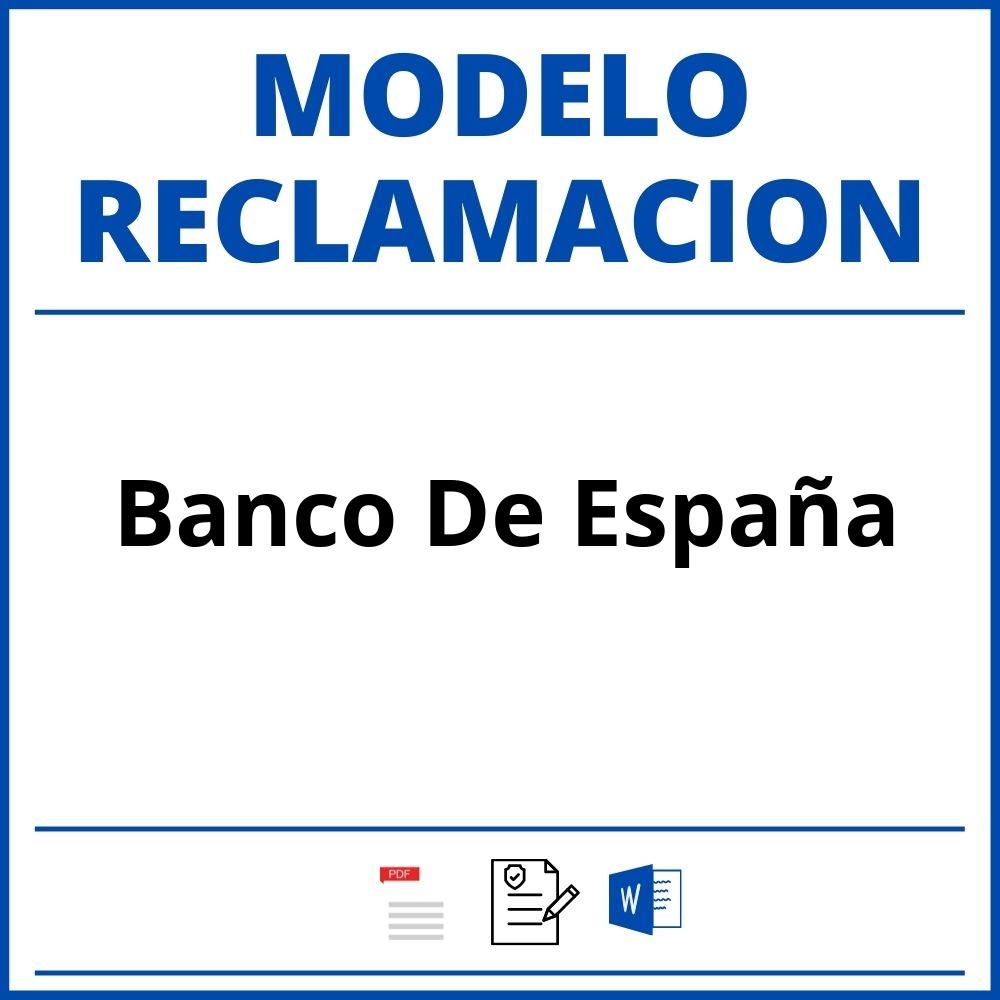 Modelo Reclamacion Banco De España