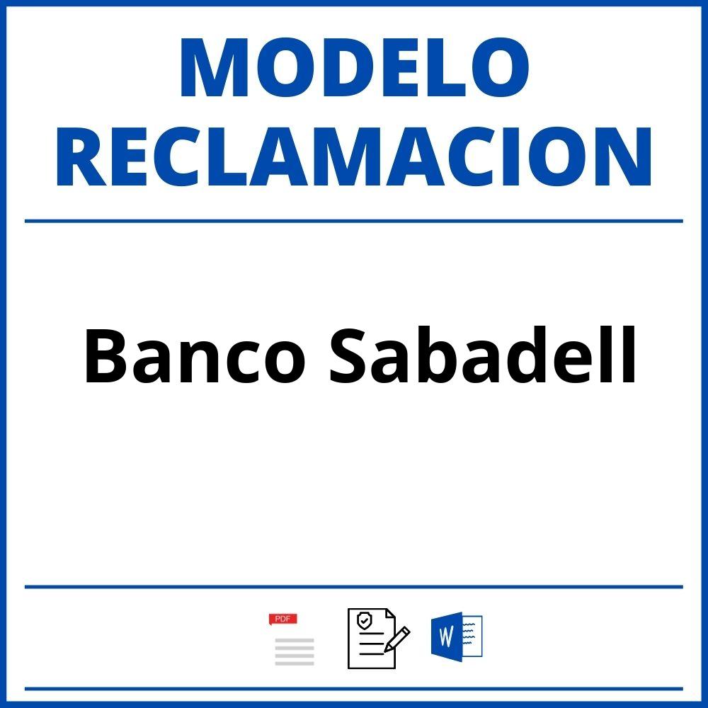 Modelo Reclamacion Banco Sabadell