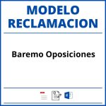 Modelo Reclamacion Baremo Oposiciones