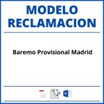 Modelo Reclamacion Baremo Provisional Madrid