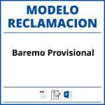 Modelo Reclamacion Baremo Provisional