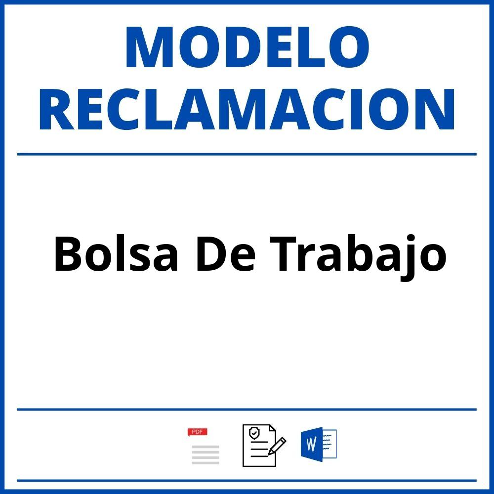 Modelo Reclamacion Bolsa De Trabajo