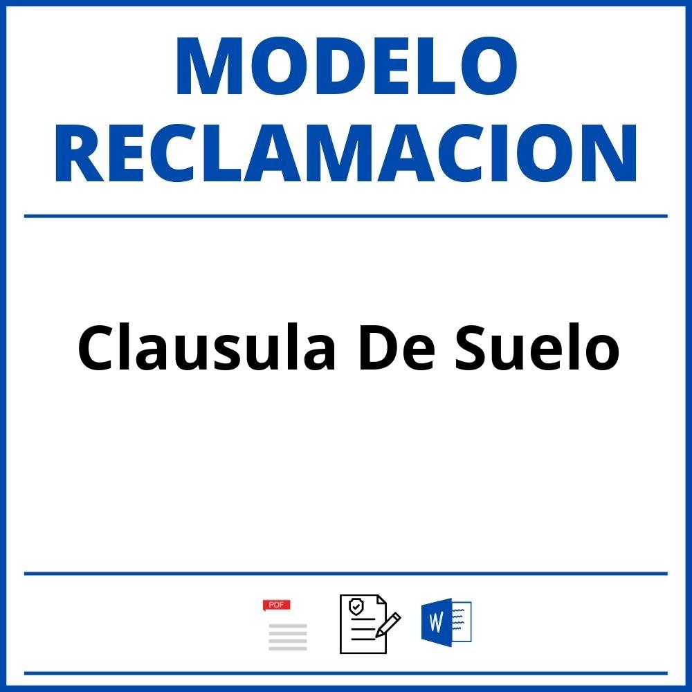 Modelo Reclamacion Clausula De Suelo