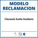 Modelo Reclamacion Clausula Suelo Ausbanc