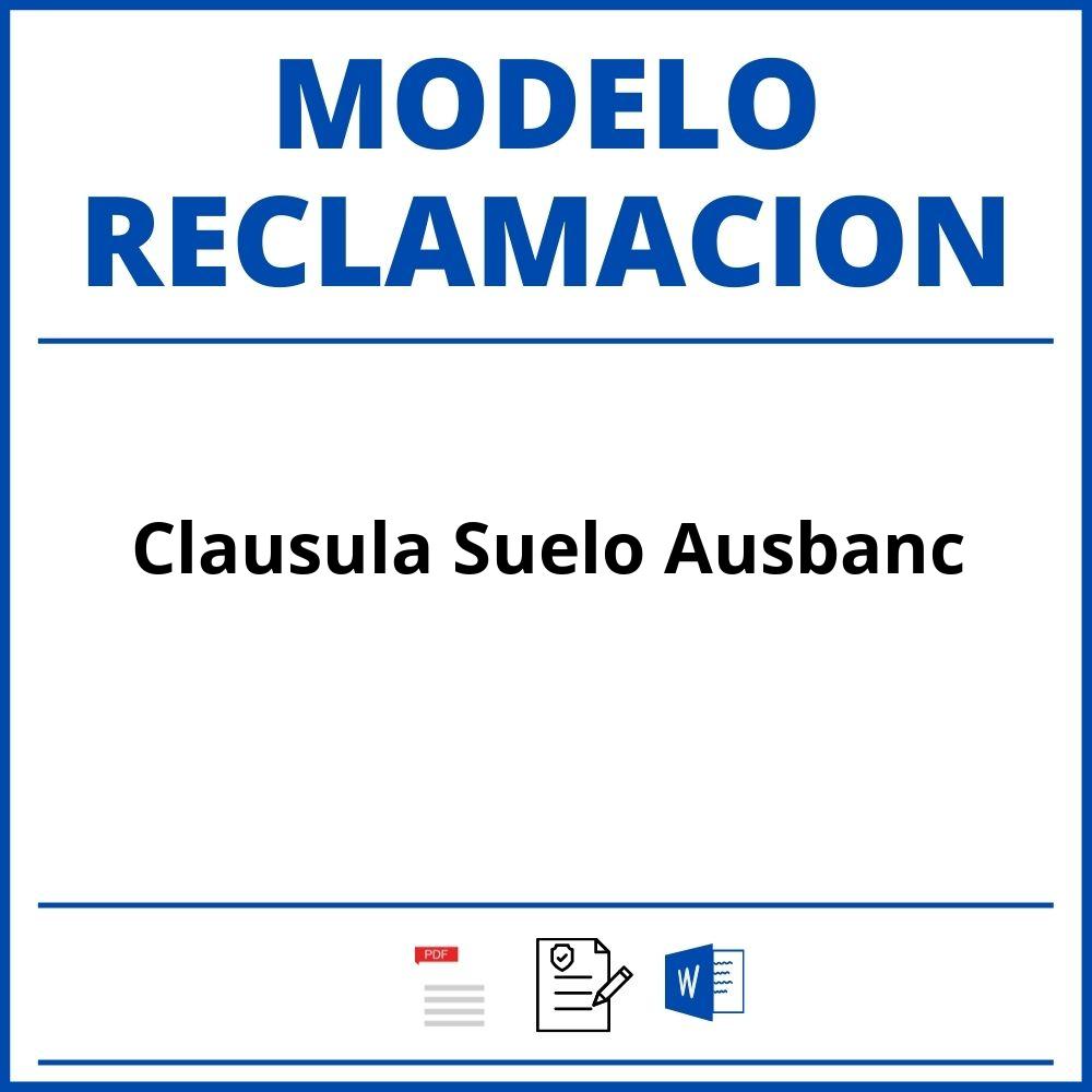 Modelo Reclamacion Clausula Suelo Ausbanc