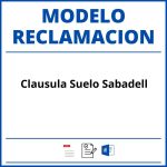 Modelo Reclamacion Clausula Suelo Sabadell