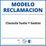 Modelo Reclamacion Clausula Suelo Y Gastos