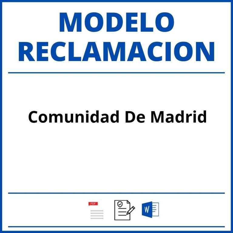 Modelo Reclamacion Consumo Comunidad De Madrid | WORD PDF