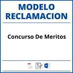 Modelo Reclamacion Concurso De Meritos