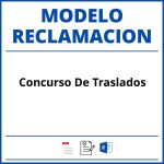 Modelo Reclamacion Concurso De Traslados