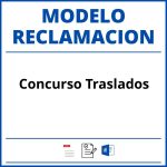 Modelo Reclamacion Concurso Traslados