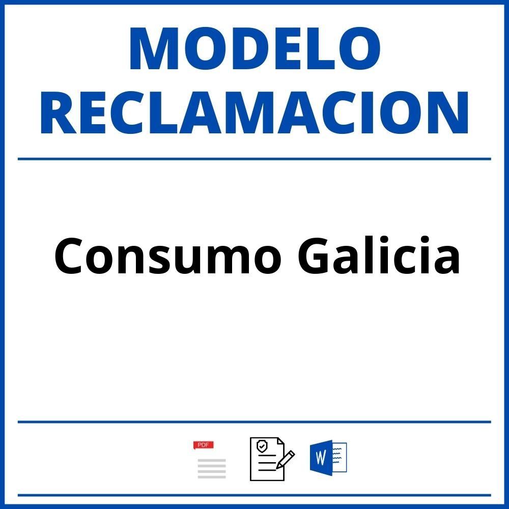 Modelo Reclamacion Consumo Galicia