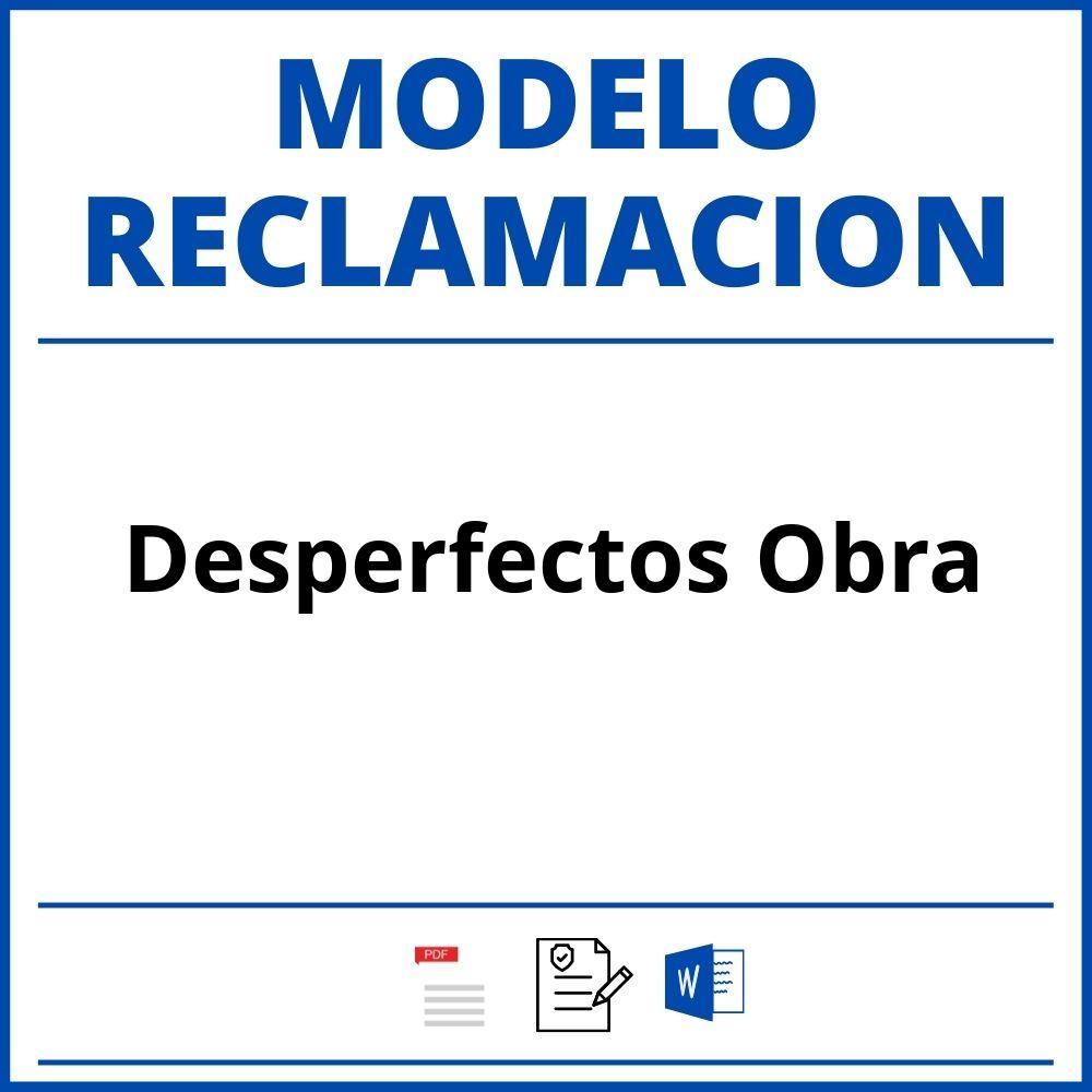 Modelo Reclamacion Desperfectos Obra