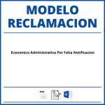 Modelo Reclamacion Economico Administrativa Por Falta Notificacion