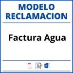 Modelo Reclamacion Factura Agua