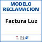 Modelo Reclamacion Factura Luz