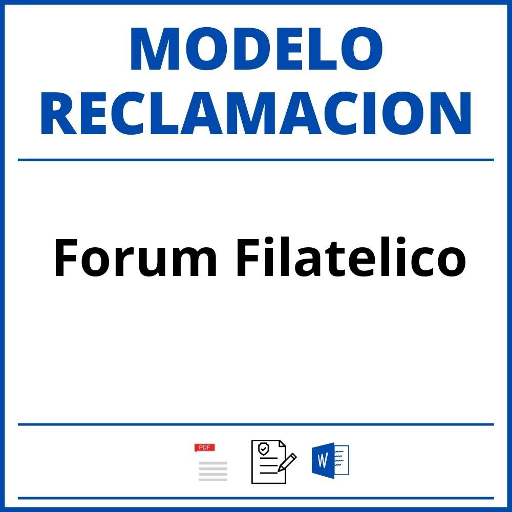 Modelo Reclamacion Forum Filatelico