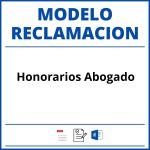 Modelo Reclamacion Honorarios Abogado