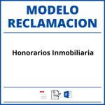 Modelo Reclamacion Honorarios Inmobiliaria