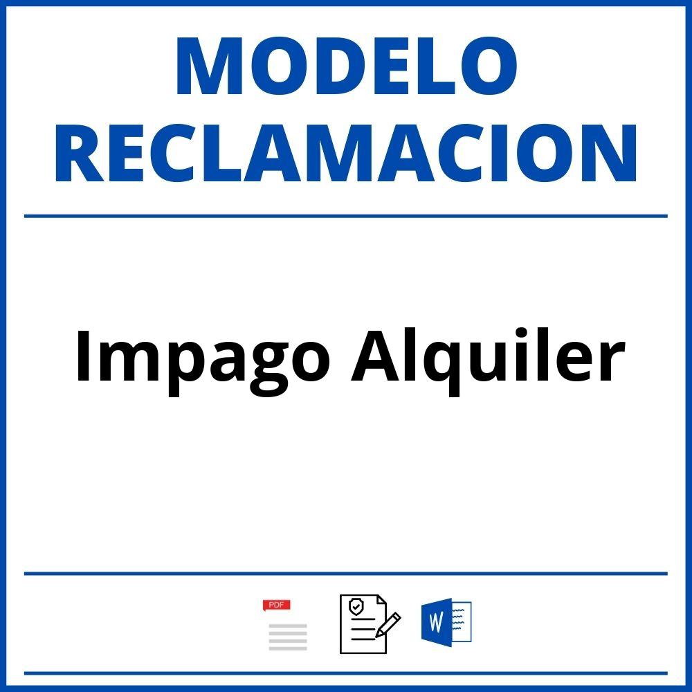 Modelo Reclamacion Impago Alquiler