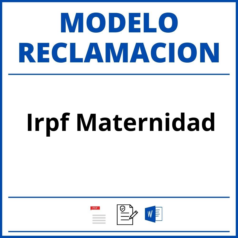 Modelo Reclamacion Irpf Maternidad