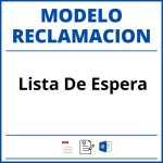 Modelo Reclamacion Lista De Espera