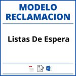 Modelo Reclamacion Listas De Espera