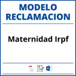 Modelo Reclamacion Maternidad Irpf