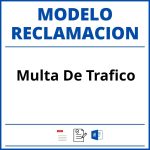 Modelo Reclamacion Multa De Trafico