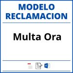 Modelo Reclamacion Multa Ora