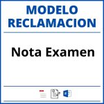 Modelo Reclamacion Nota Examen