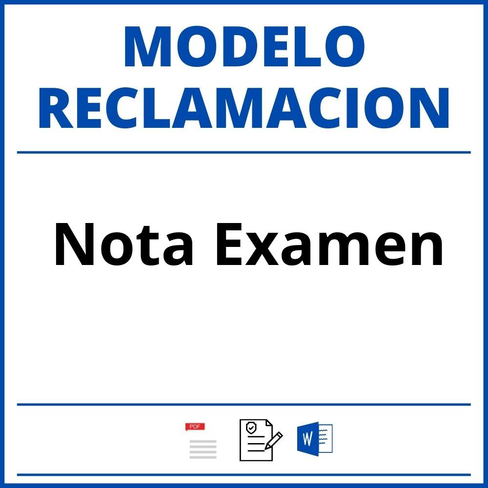 Modelo Reclamacion Nota Examen