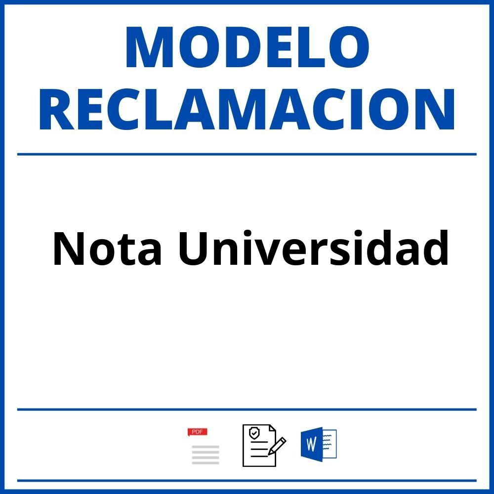 Modelo Reclamacion Nota Universidad