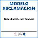 Modelo Reclamacion Notas Bachillerato Canarias