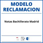 Modelo Reclamacion Notas Bachillerato Madrid