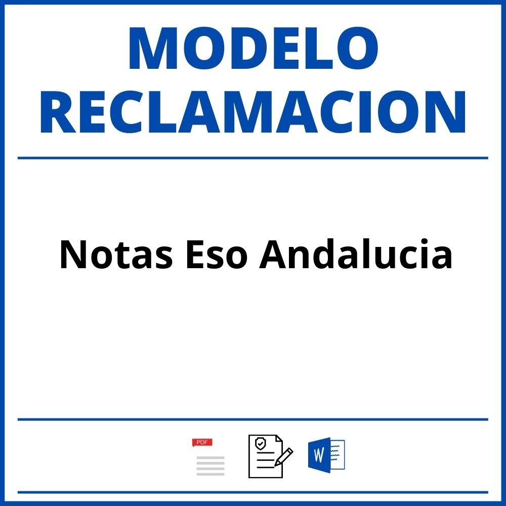 Modelo Reclamacion Notas Eso Andalucia