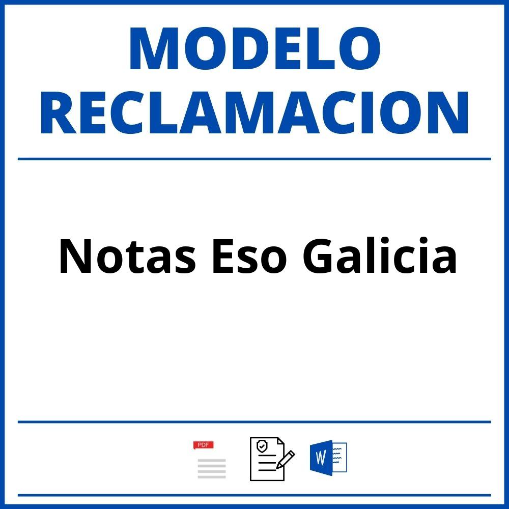 Modelo Reclamacion Notas Eso Galicia