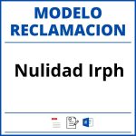 Modelo Reclamacion Nulidad Irph