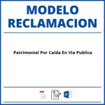 Modelo Reclamacion Patrimonial Por Caida En Via Publica