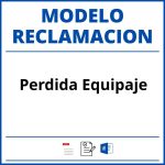 Modelo Reclamacion Perdida Equipaje