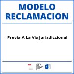 Modelo Reclamacion Previa A La Via Jurisdiccional